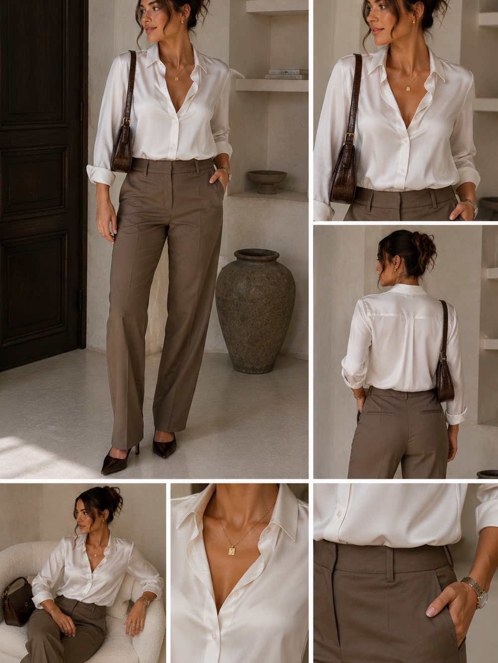 PO-GD Talbots Stretch Trouser Dress Pants Size 4 Mocha Brown Straight Leg